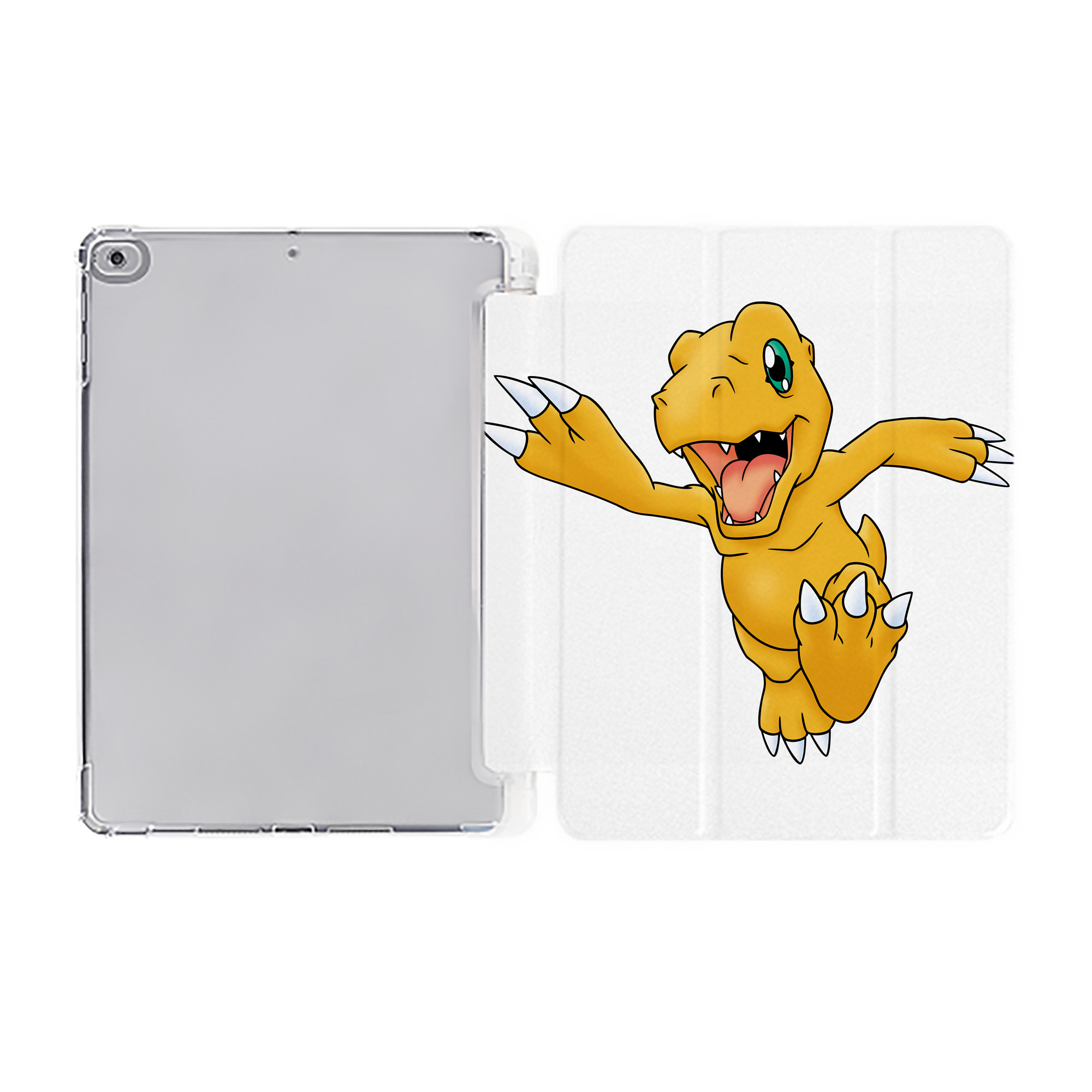 （画像用） Digimon デジタルモンスター/デジモン IPad ケース ペン収納付き 三つ折りスタンド PUレザー×シリコン 対応機種9.5/10.5/10.9インチ